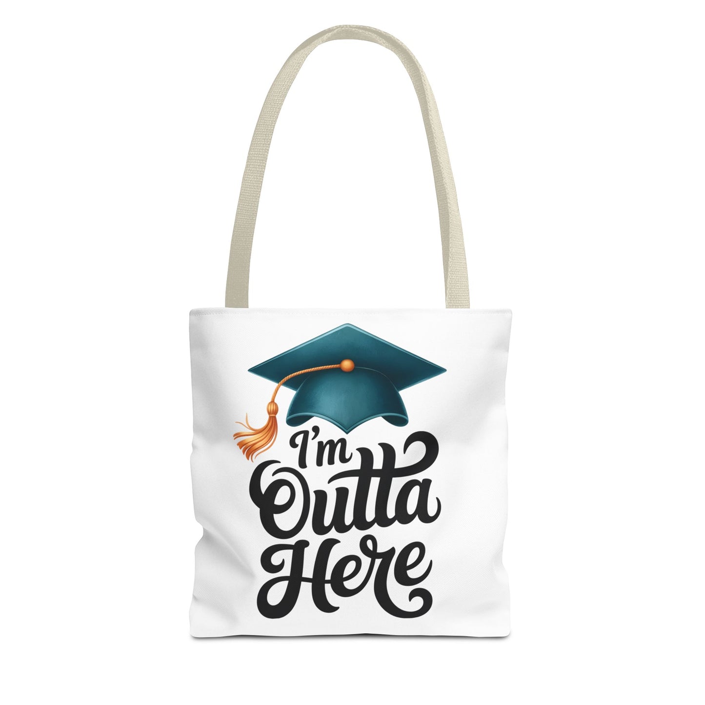 Graduation Tote Bag — “I’m Outta Here” Cap Design