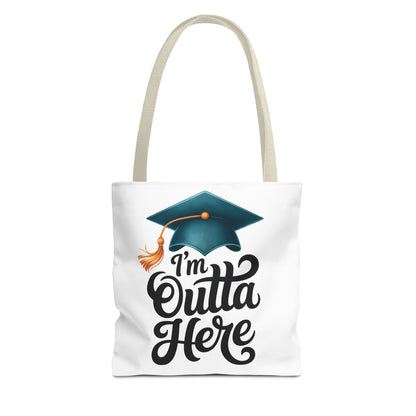 Graduation Tote Bag — “I’m Outta Here” Cap Design
