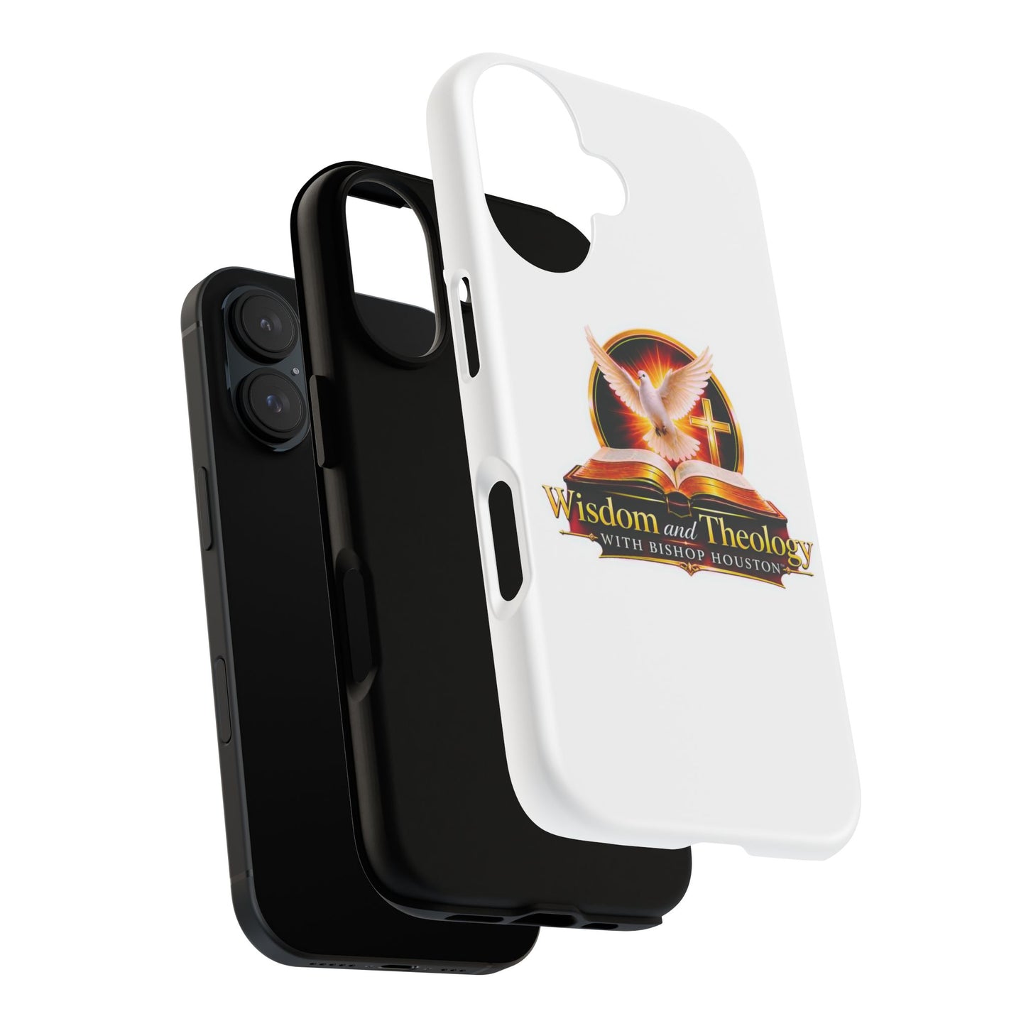 Wisdom and Theology Phone Case — Christian Dove & Cross Protective Tough Case