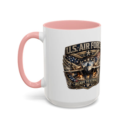 U.S. Air Force Accent Coffee Mug — "Ready to Strike" Military Aviation Gift
