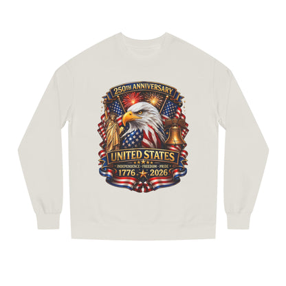 250th Anniversary United States Crewneck Sweatshirt — Eagle & American Flag 1776–2026