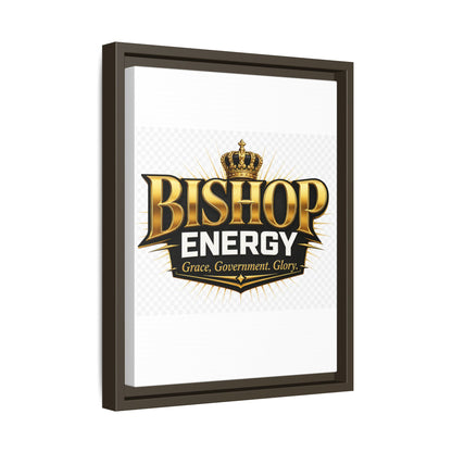 Framed Canvas Art - "Bishop Energy" Gold Crown Logo (Matte)