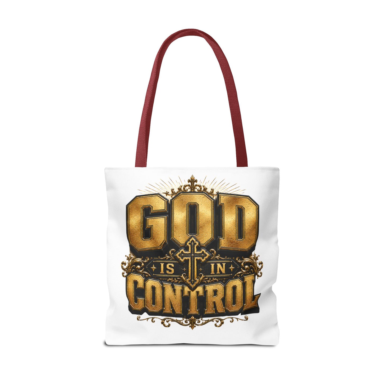 God Is in Control Tote Bag — Faith-Inspired Christian Tote for Church, Gifts & Everyday Use