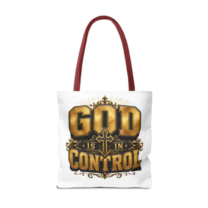 God Is in Control Tote Bag — Faith-Inspired Christian Tote for Church, Gifts & Everyday Use