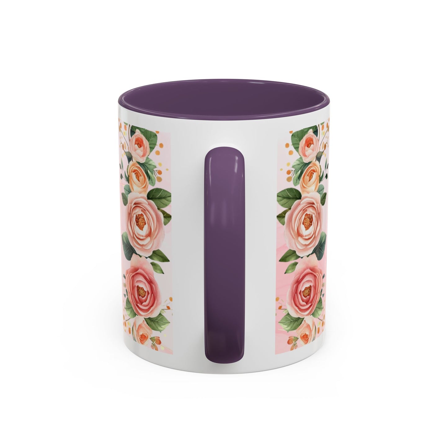 Mom Floral Accent Coffee Mug – Pink Rose Mother's Day Gift (11/15 oz)