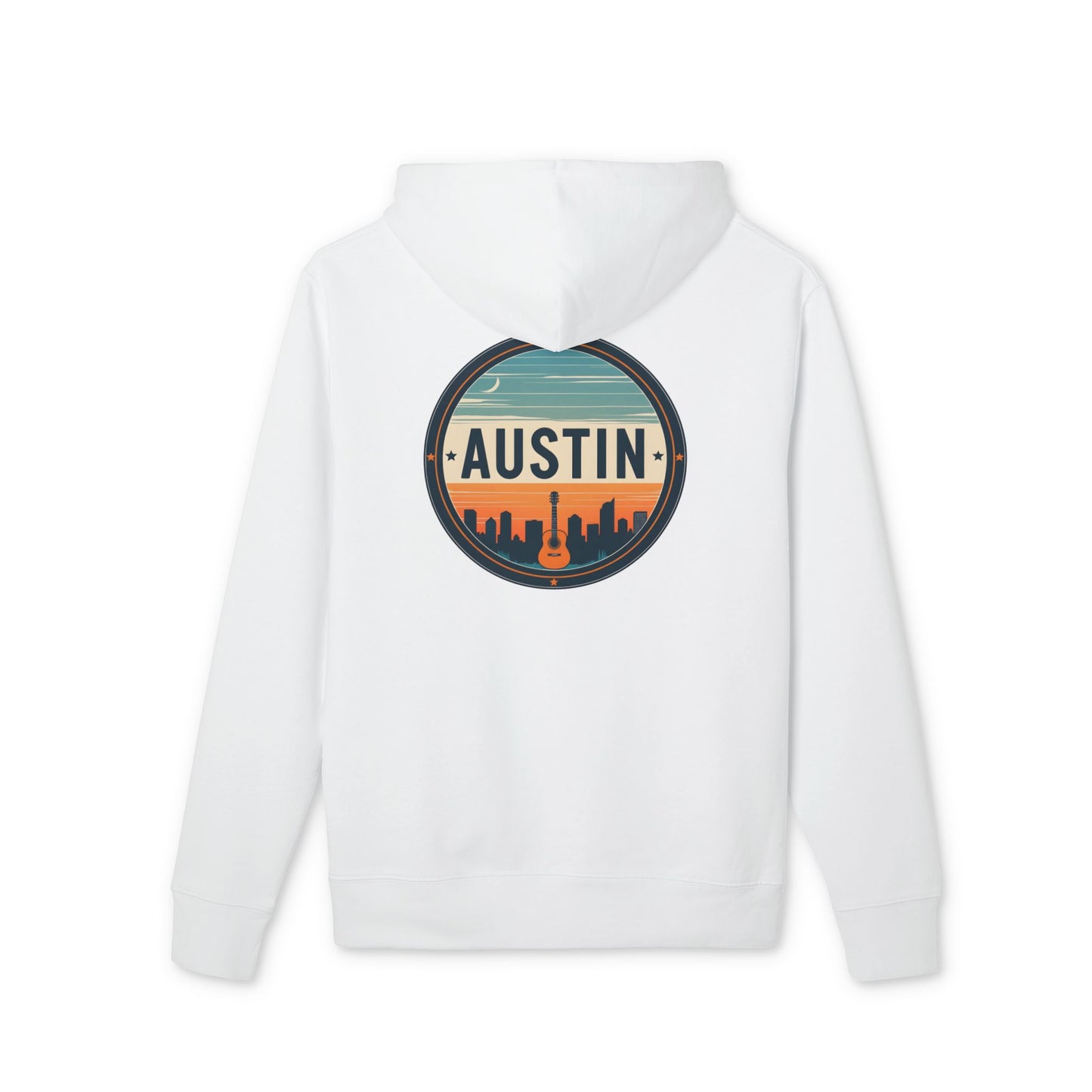 Austin Skyline Hoodie — Retro Sunset Cityscape Pullover