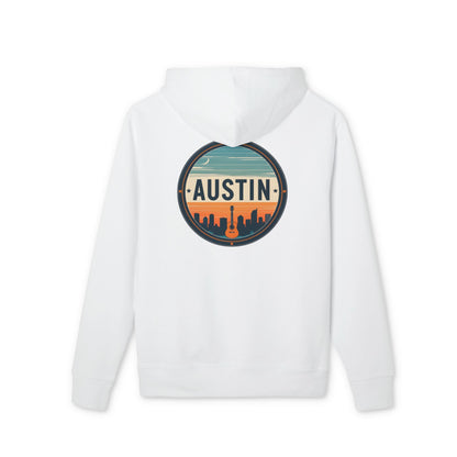 Austin Skyline Hoodie — Retro Sunset Cityscape Pullover