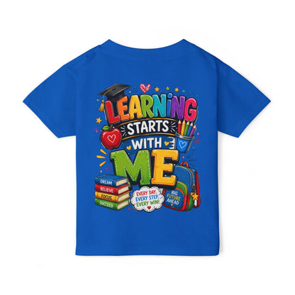 Toddler T-Shirt — "Learning Starts With Me" Colorful Back-to-School Tee