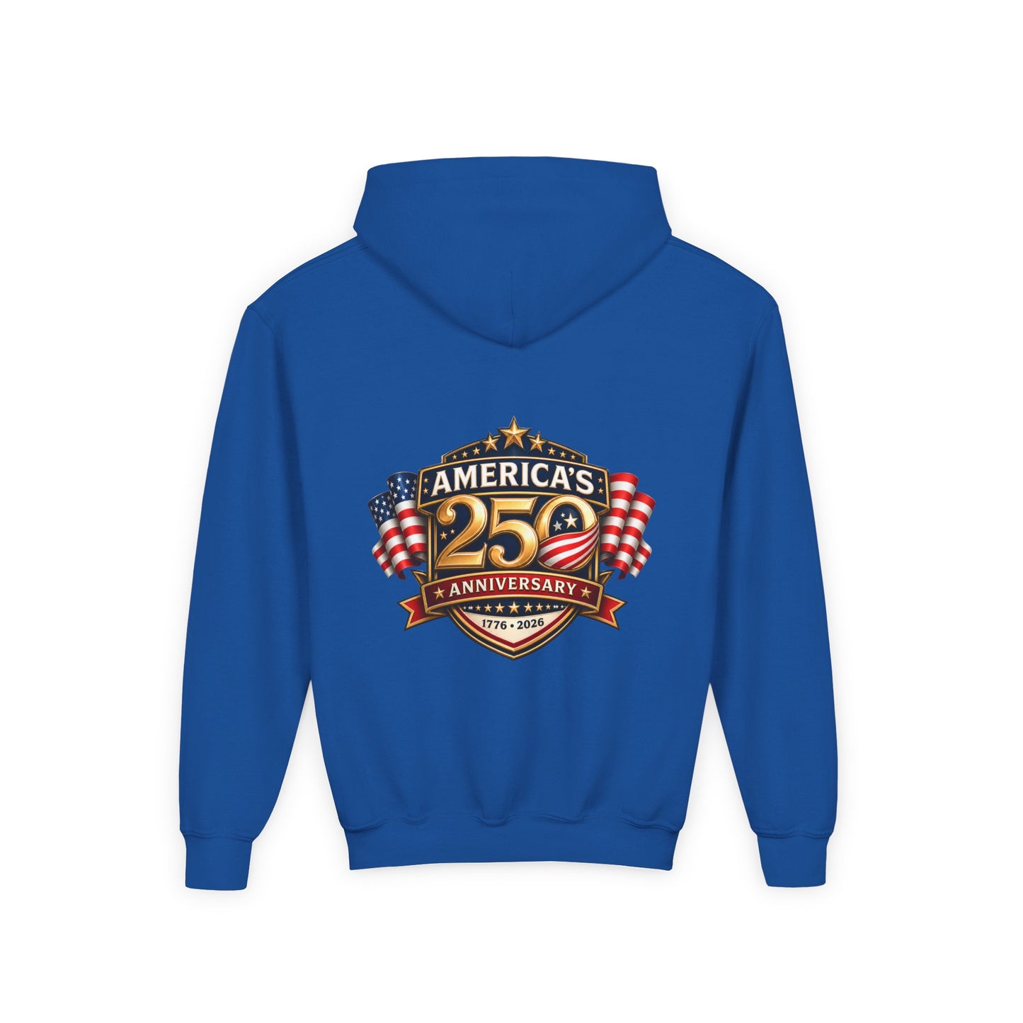 Youth Hoodie — "America's 250th Anniversary" Patriotic 1776-2026 Celebration Design