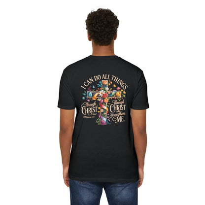 Christian Cross T‑Shirt — “I Can Do All Things Through Christ” Inspirational Tee