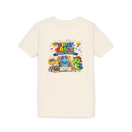 First Grade Youth T‑Shirt – "First Grade Ready to Rule" Cute Back-to-School Tee