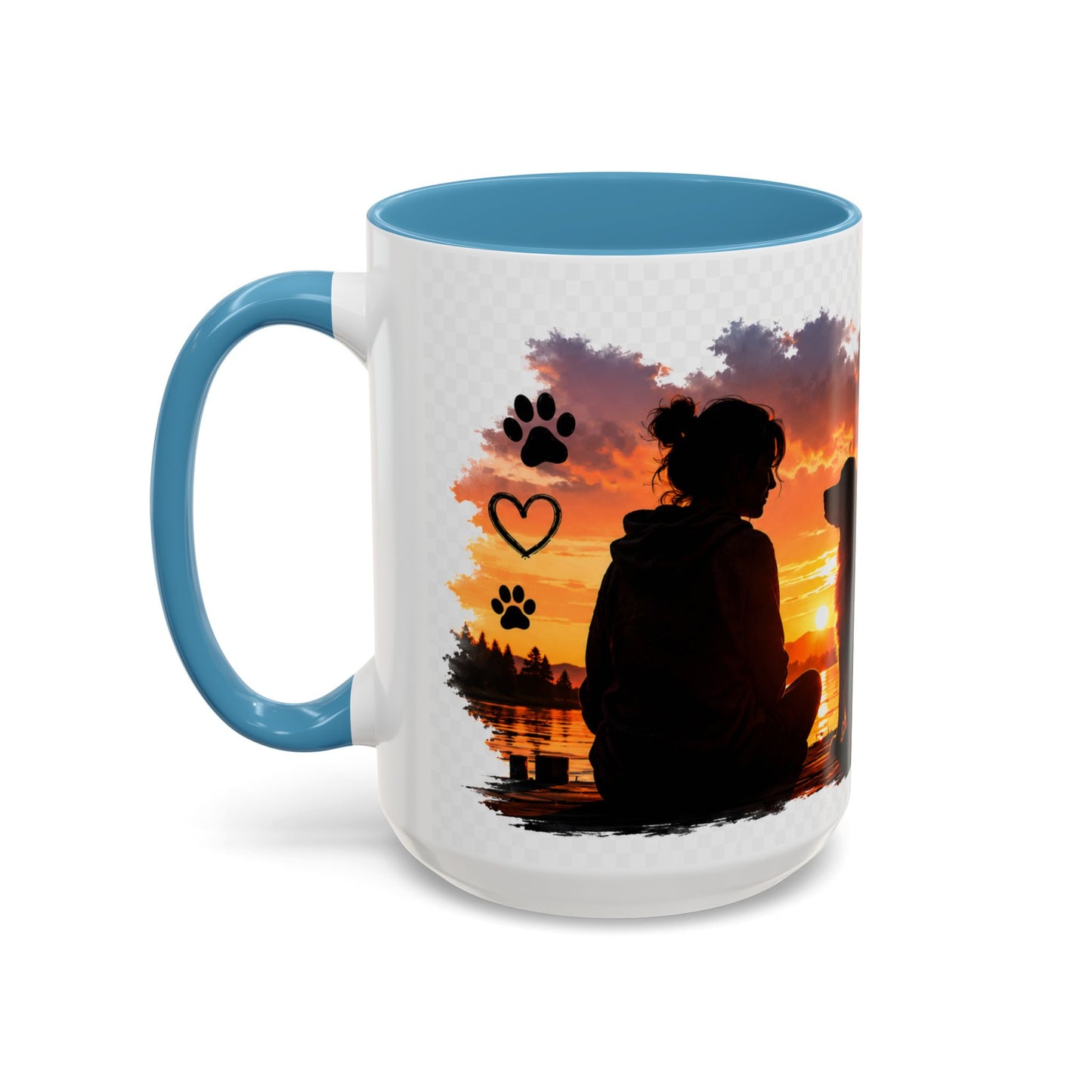 Dog Lover Coffee Mug - "A True Friend Leaves Paw Prints on Your Heart" Accent Mug (11/15oz)