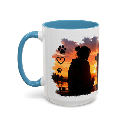 Dog Lover Coffee Mug - "A True Friend Leaves Paw Prints on Your Heart" Accent Mug (11/15oz)