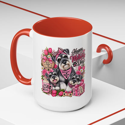 Mother's Day Schnauzer Coffee Mug — Happy Mother’s Day Dog Mom Accent Mug