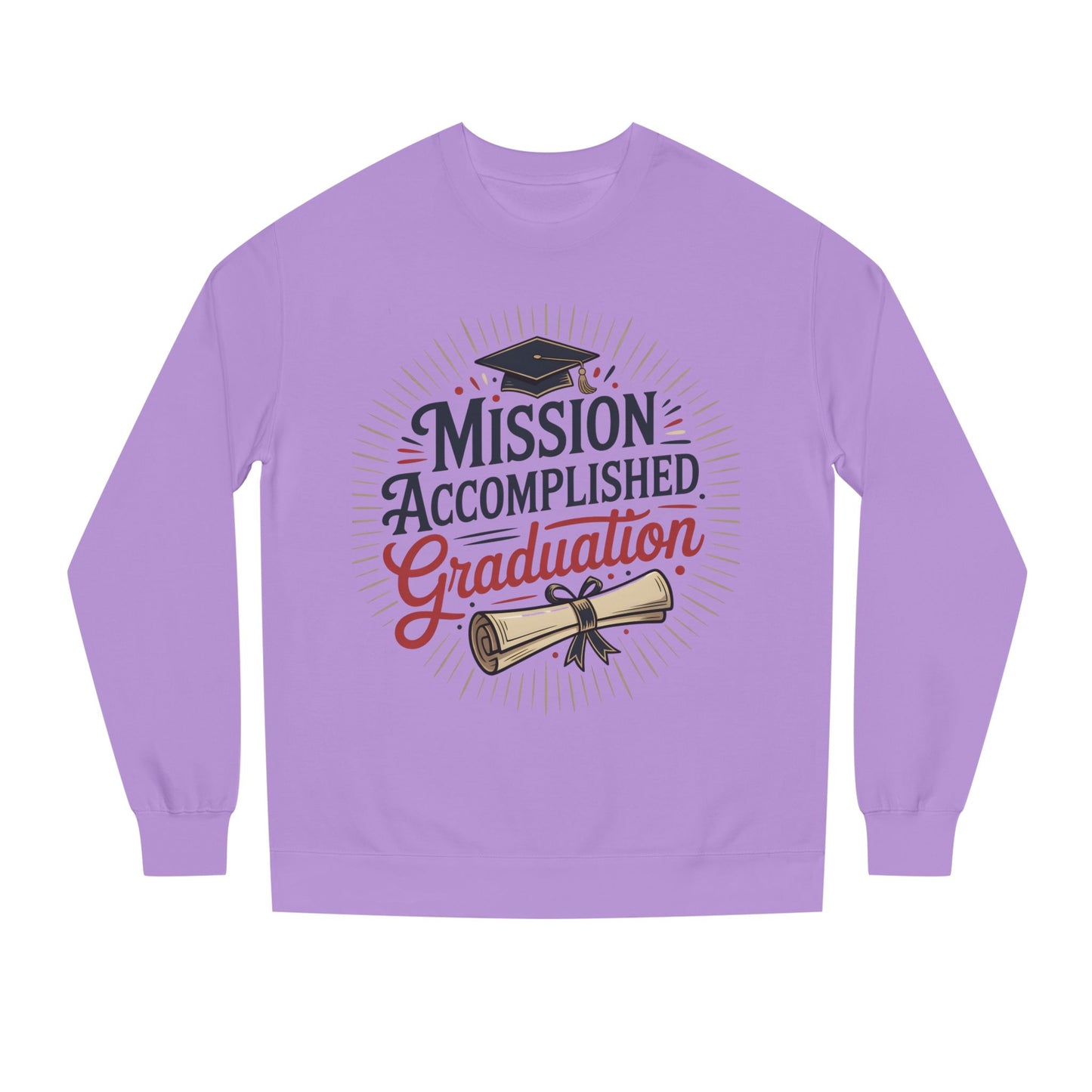 Graduation Sweatshirt "Mission Accomplished" - Grad Cap & Diploma Pullover