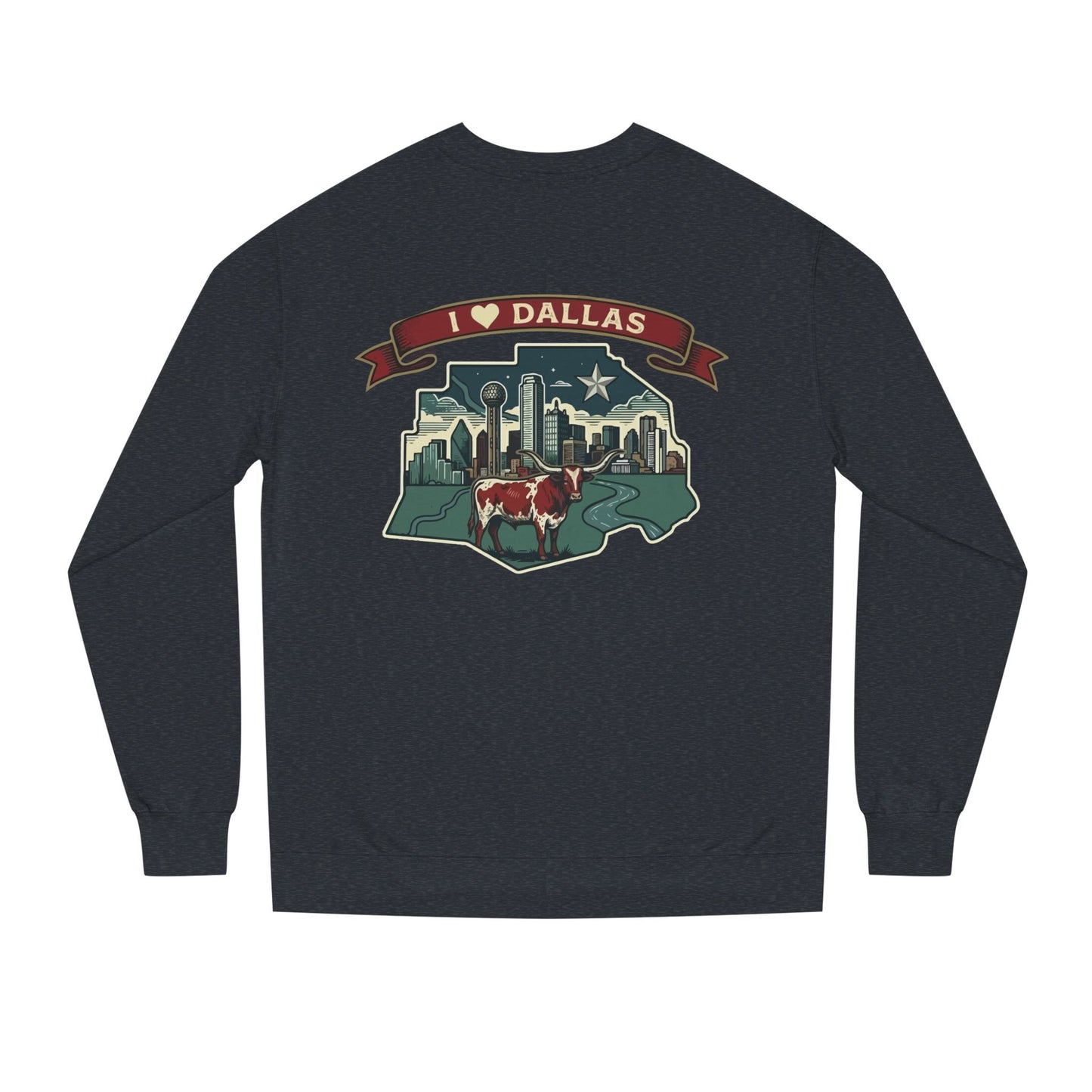 I  Dallas Skyline Sweatshirt — Vintage Texas Cityscape Crewneck
