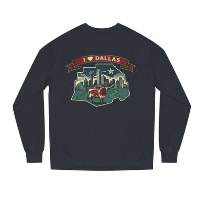 I  Dallas Skyline Sweatshirt — Vintage Texas Cityscape Crewneck