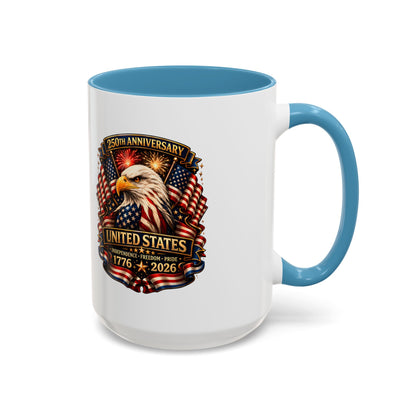 Patriotic Eagle Coffee Mug - United States 250th Anniversary 1776-2026