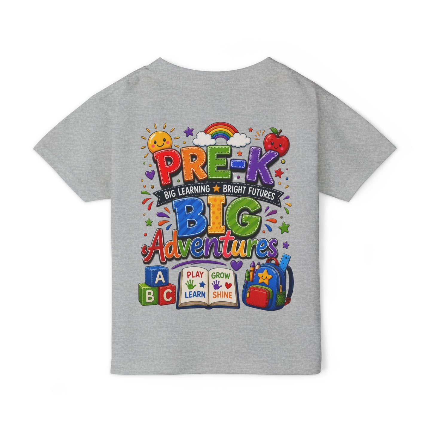 Pre-K Big Adventures Toddler T-Shirt — Bright Back-to-School Preschool Shirt