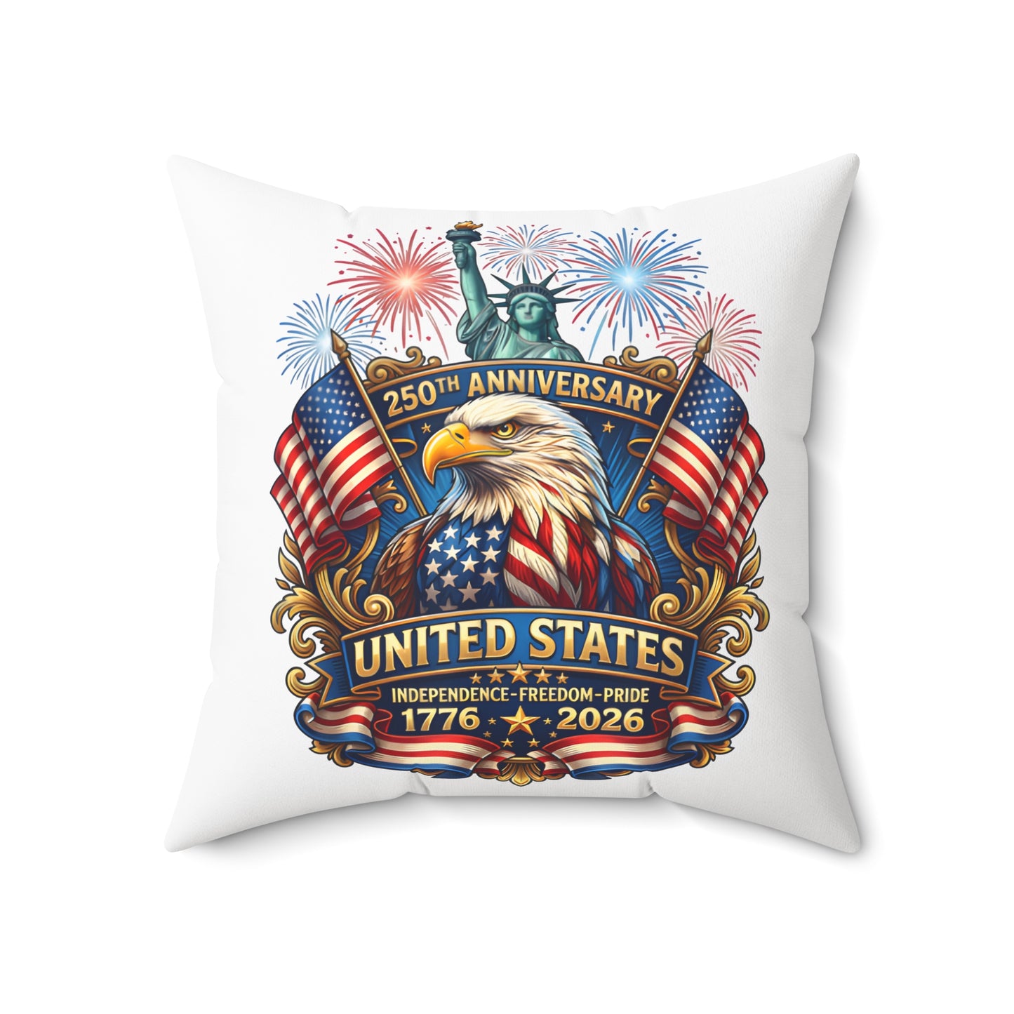 United States 250th Anniversary Eagle Throw Pillow — 1776–2026 Patriotic Decorative Pillow