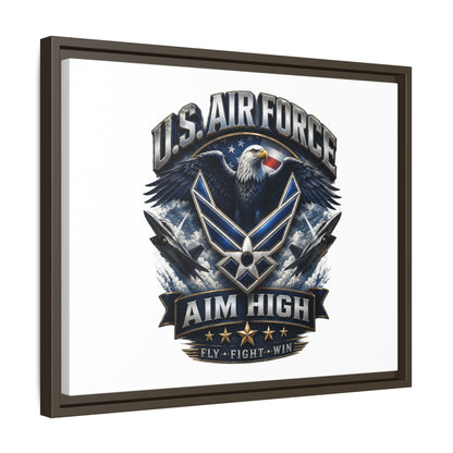 U.S. Air Force 'Aim High' Framed Matte Canvas Wall Art