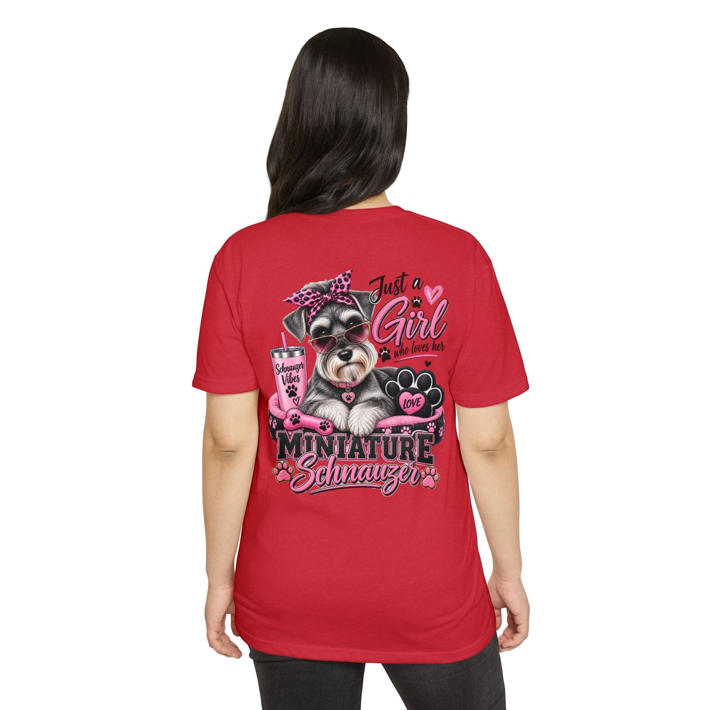 Miniature Schnauzer T-Shirt — "Just a Girl Who Loves Her Miniature Schnauzer" Cute Dog Tee