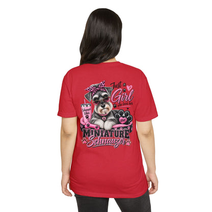 Miniature Schnauzer T-Shirt — "Just a Girl Who Loves Her Miniature Schnauzer" Cute Dog Tee