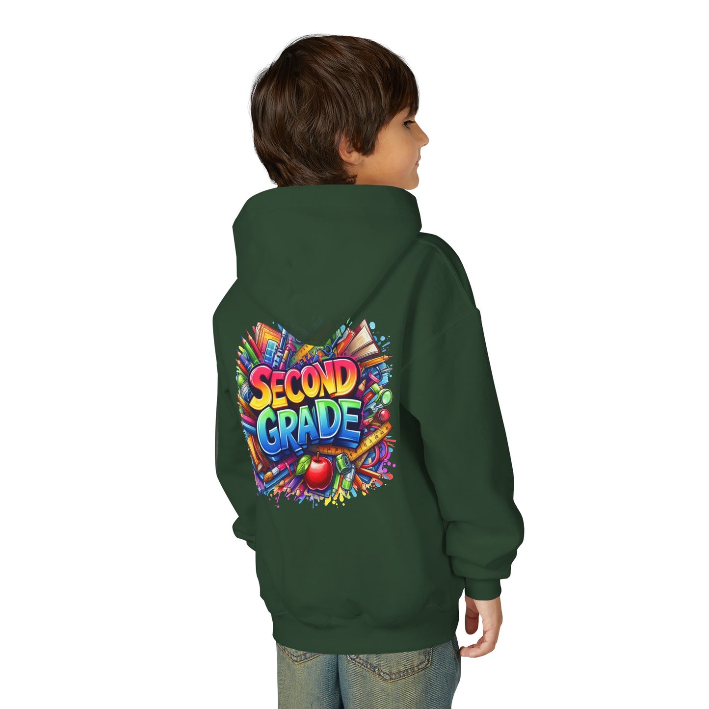 Second Grade Kids Hoodie — Colorful School Day Pullover