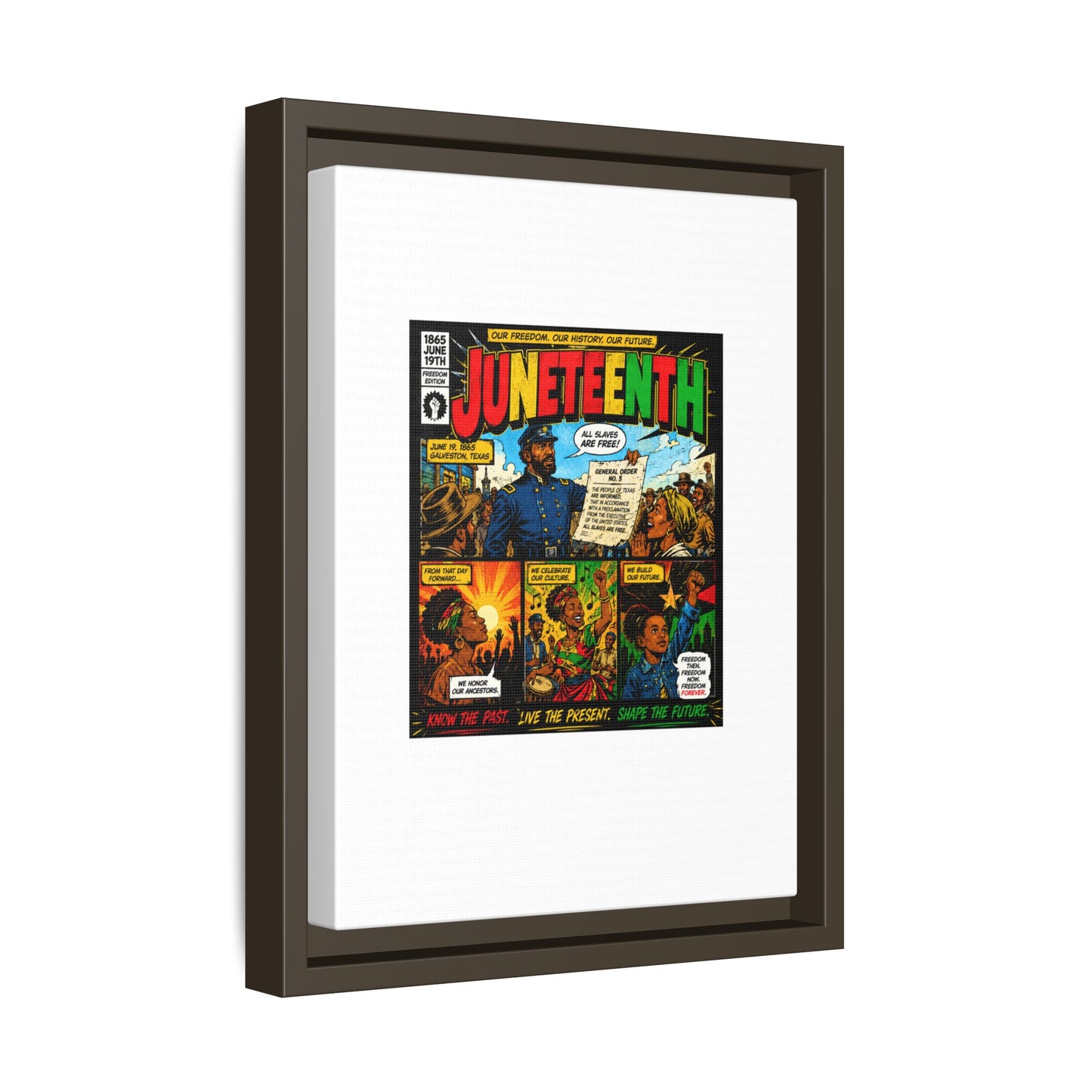 Juneteenth Comic Art Canvas - Framed Matte Wall Decor