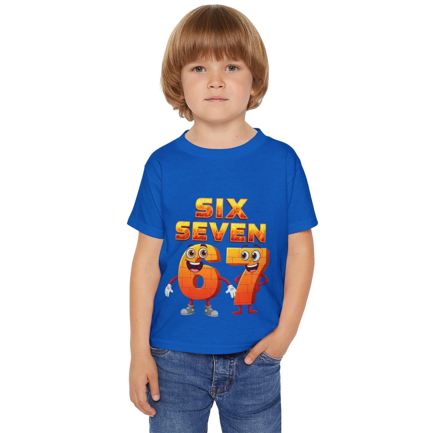Six Seven 67 Toddler T-Shirt — Cute Number Cartoon Tee for Kids