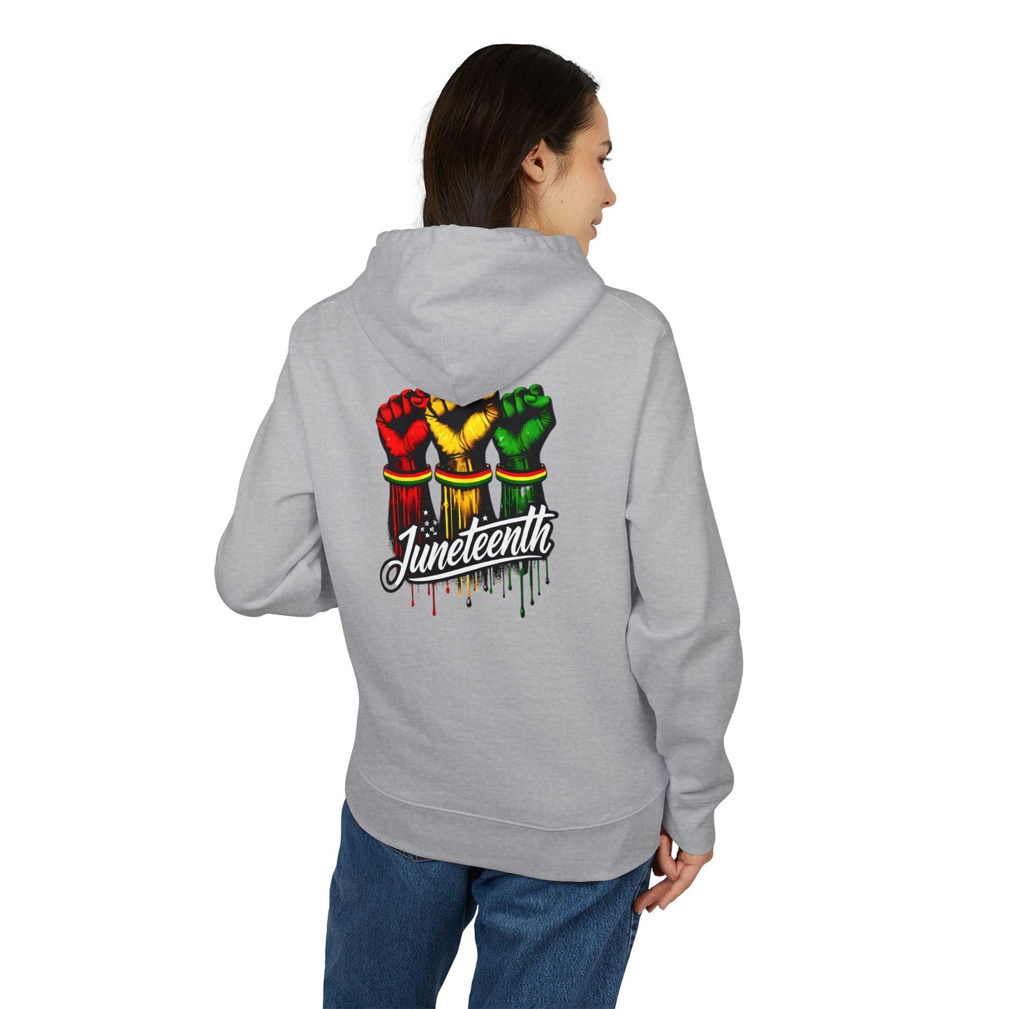 Juneteenth Raised Fists Hoodie — Black History Celebration Pullover