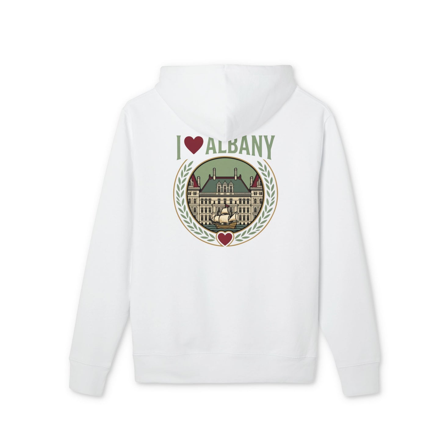 I Heart Albany Hoodie — Vintage Cityscape Pullover