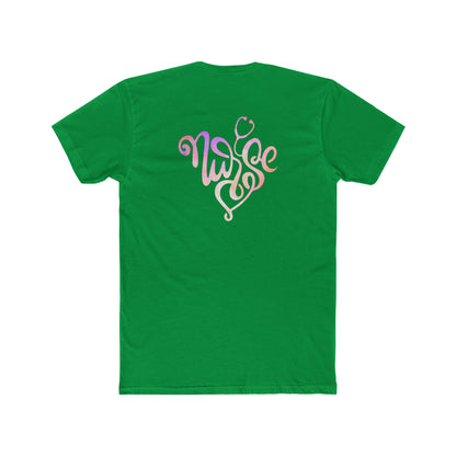 Nurse Heart Stethoscope T-Shirt — Gradient Script Nursing Tee