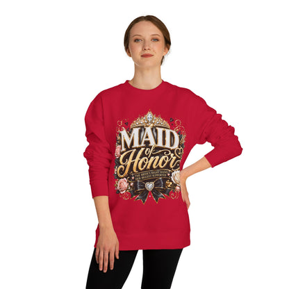 Maid of Honor Sweatshirt - Floral Crown Bridal Party Crewneck