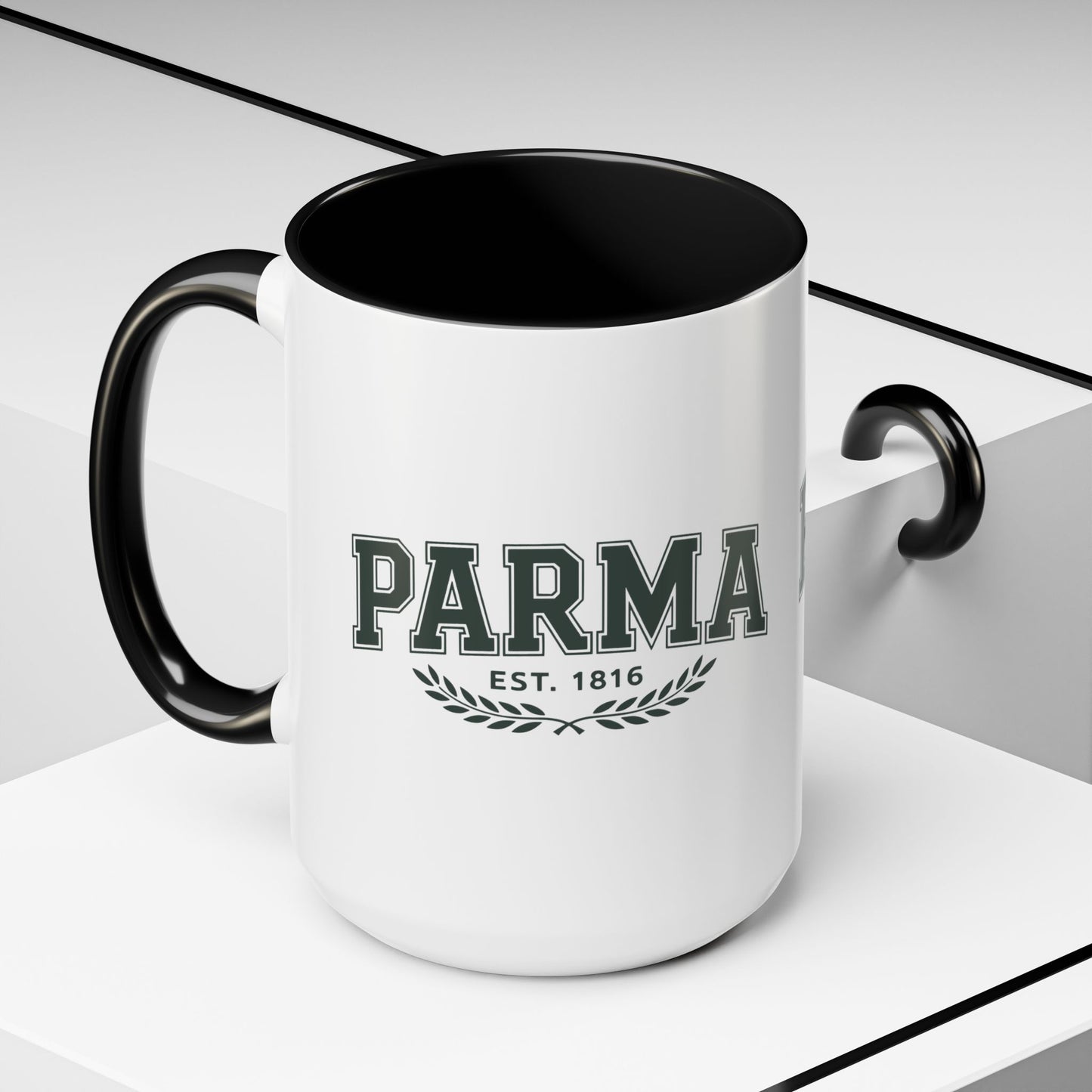 Parma Established 1816 Accent Coffee Mug — Vintage Collegiate Ceramic Coffee Cup