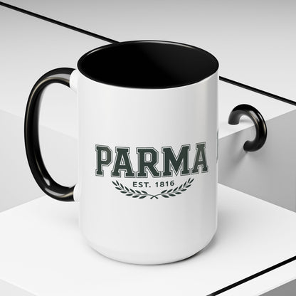 Parma Established 1816 Accent Coffee Mug — Vintage Collegiate Ceramic Coffee Cup