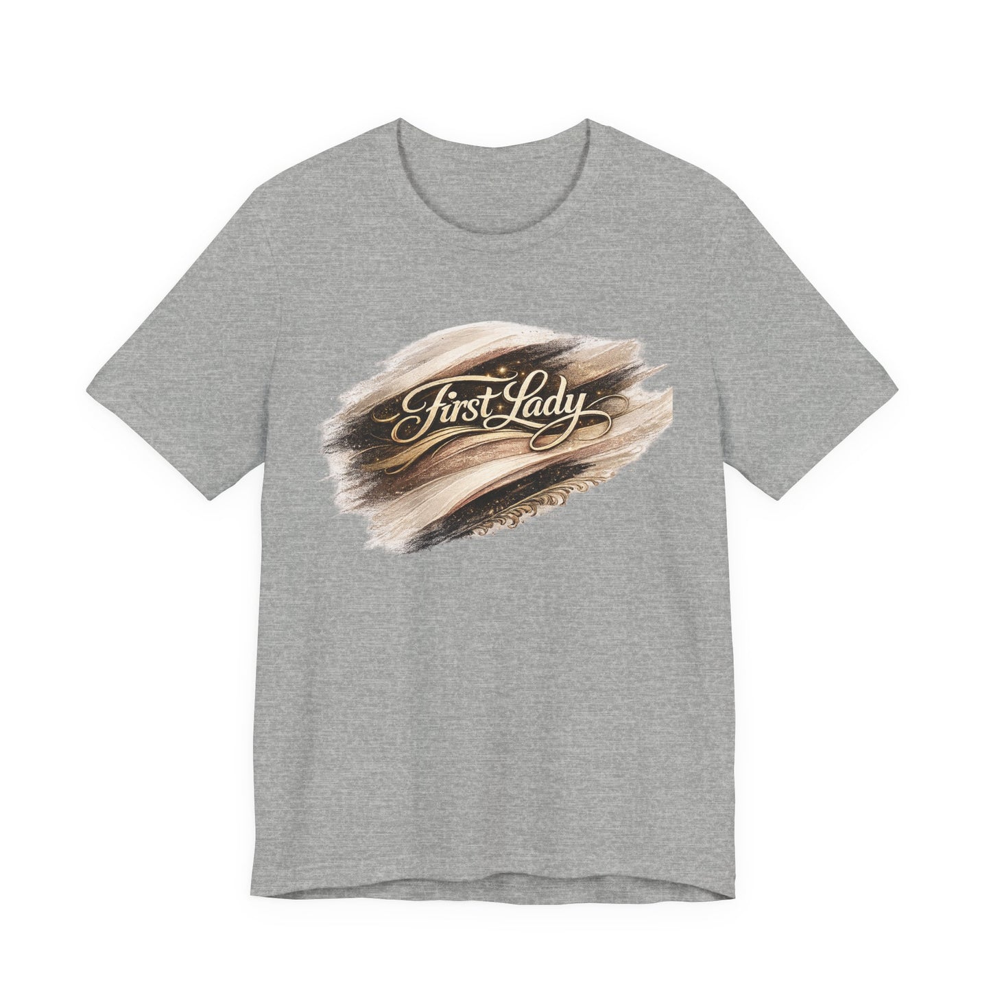 First Lady Brushstroke Tee — Elegant Script Graphic T‑Shirt