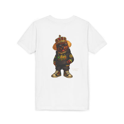 Youth Tee — 'Lil King' Crowned Bear Graphic Shirt