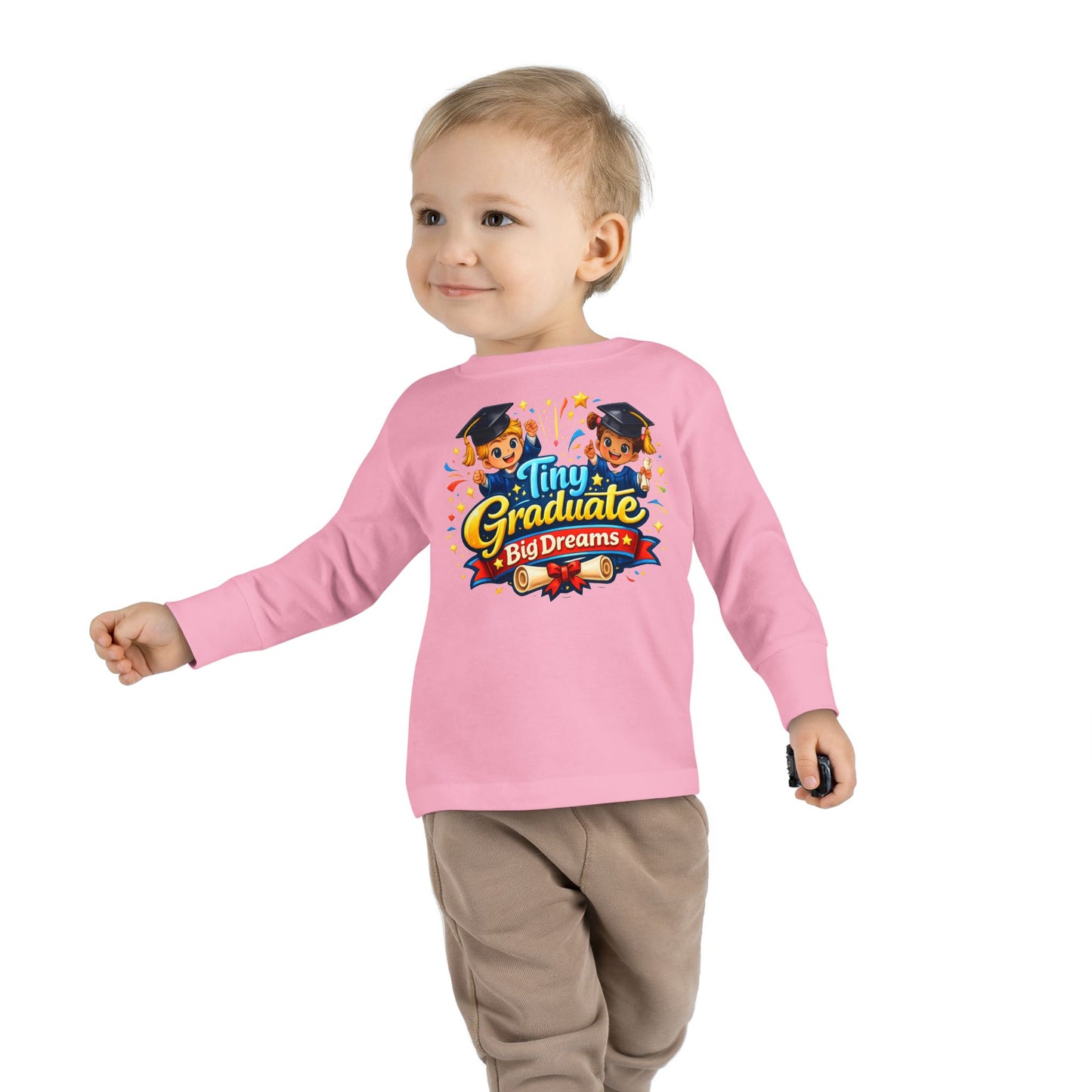 Toddler Tee - "Tiny Graduate Big Dreams" Long Sleeve Graduation Shirt