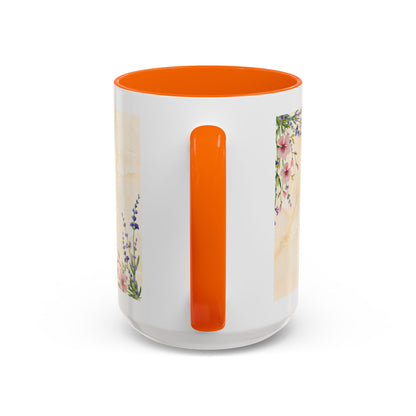 Mother Home Coffee Mug — Floral 'She Gave Us Love, She Gave Us Strength' Accent Mug