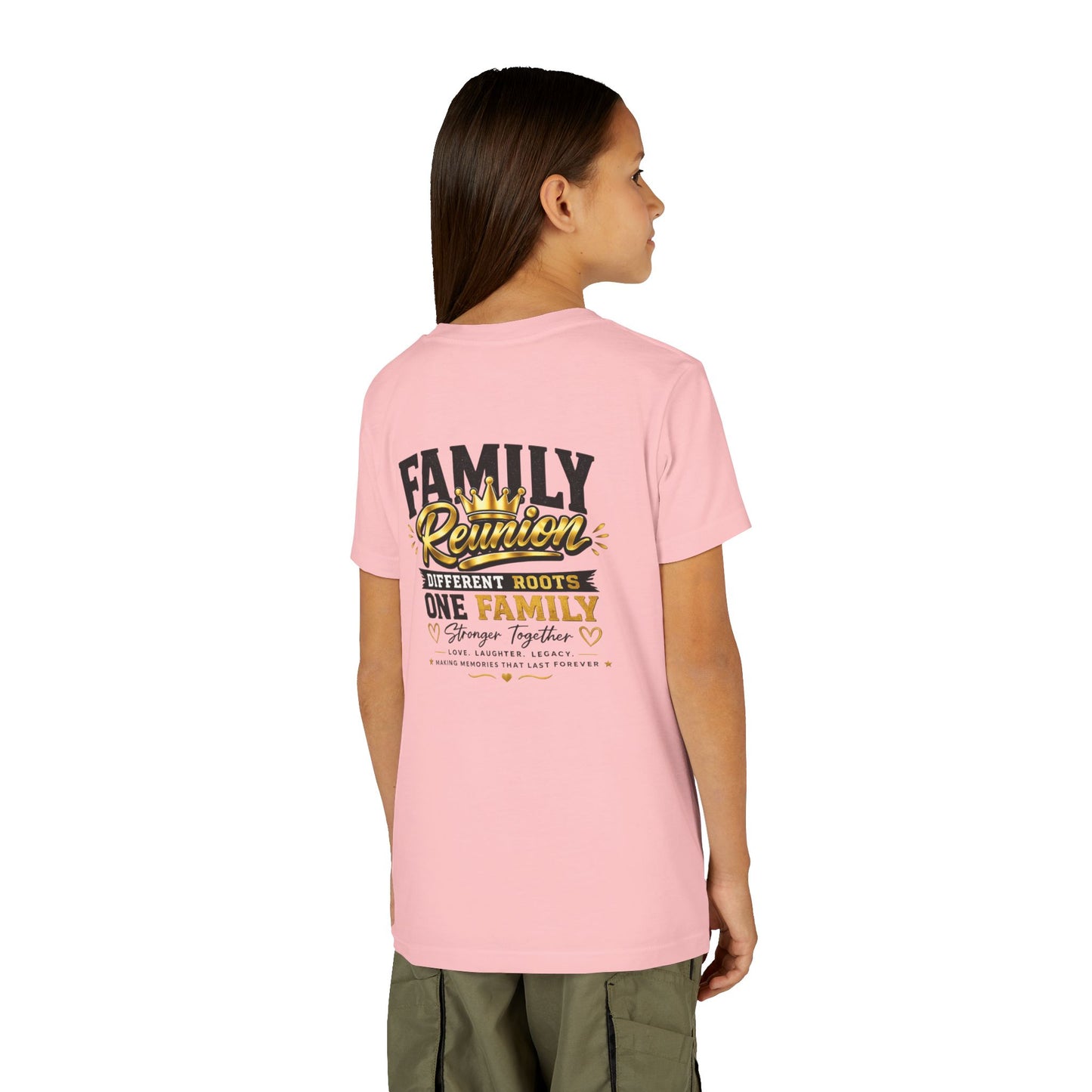 Family Reunion Youth Tee — "Different Roots One Family" Kids T-Shirt