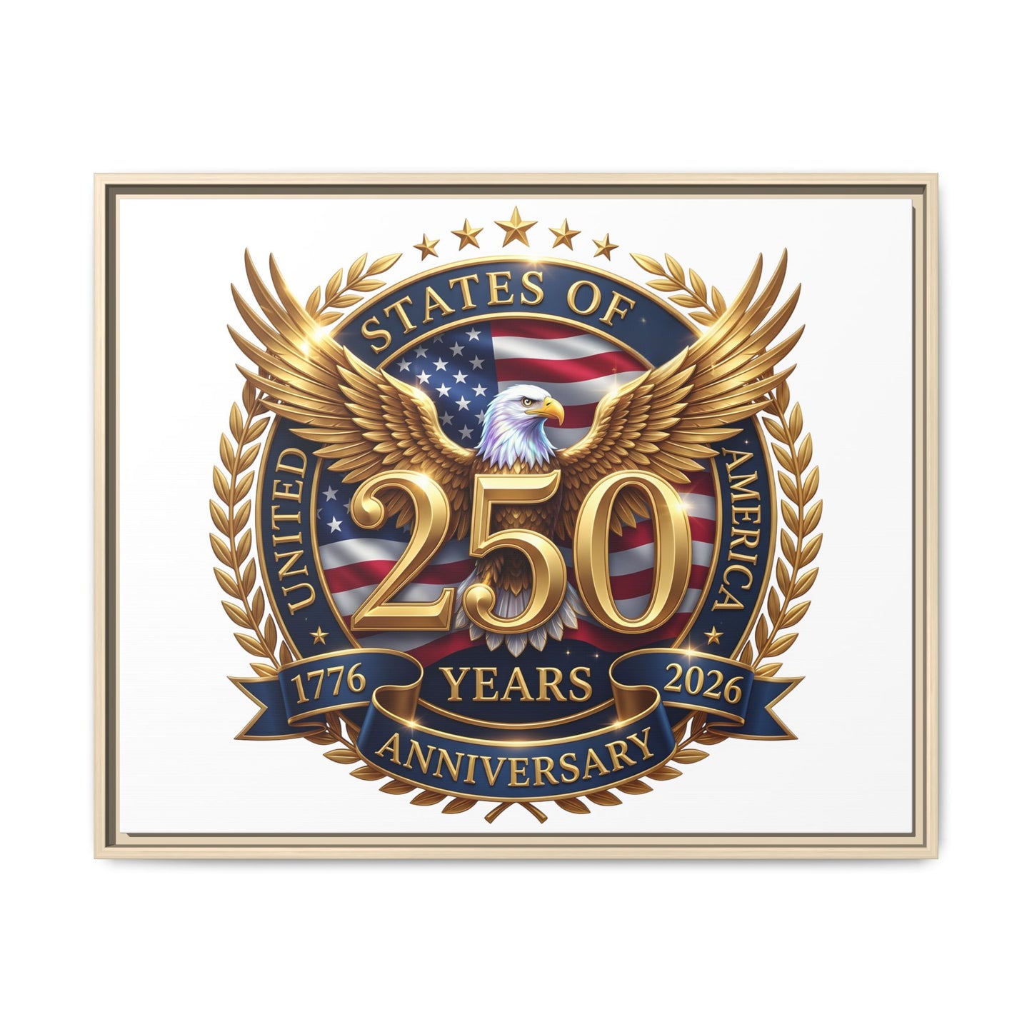 250th United States Anniversary Framed Canvas Print