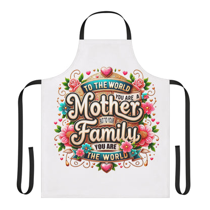 Mother to the World Floral Apron — “To the world you are a Mother, to your family you are the world”