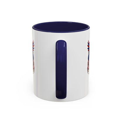 USA 250th Anniversary Accent Coffee Mug – Patriotic Eagle & Flag 1776–2026