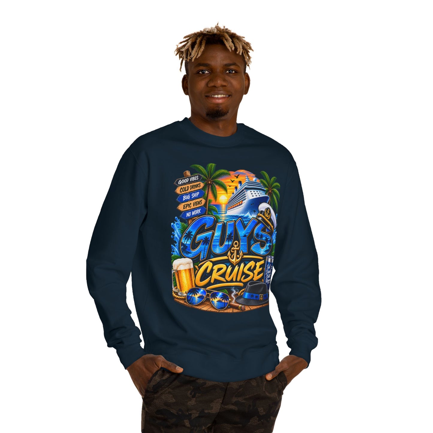 Guys Cruise Sweatshirt — Men’s Vacation Cruise Crewneck