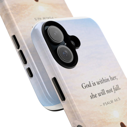 Inspirational Psalm 46:5 Phone Case — 'God is within her, she will not fall' Christian Phone Cover