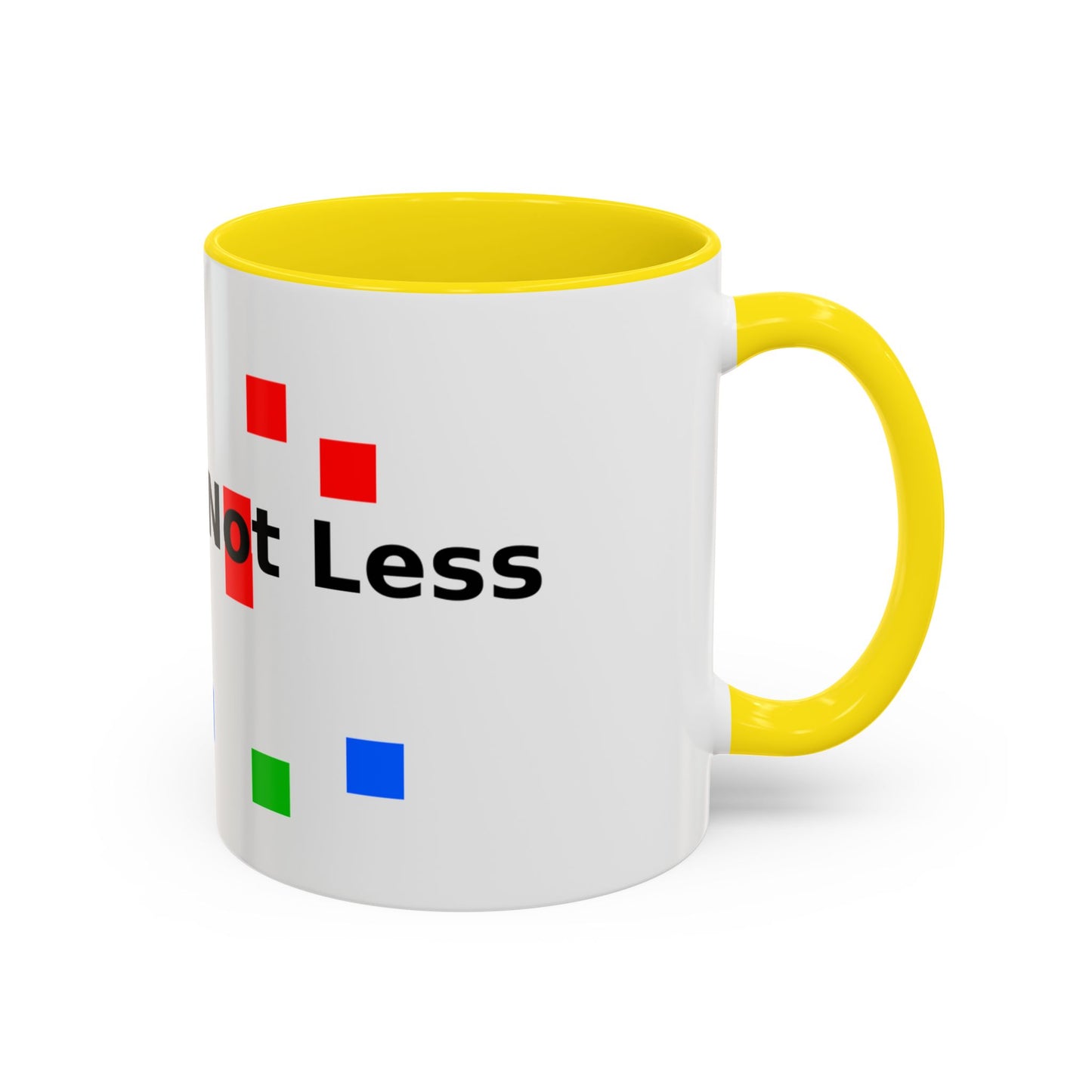 Accent Coffee Mug — 'Different Not Less' Pride-Inclusive Color Block Design (11/15oz)