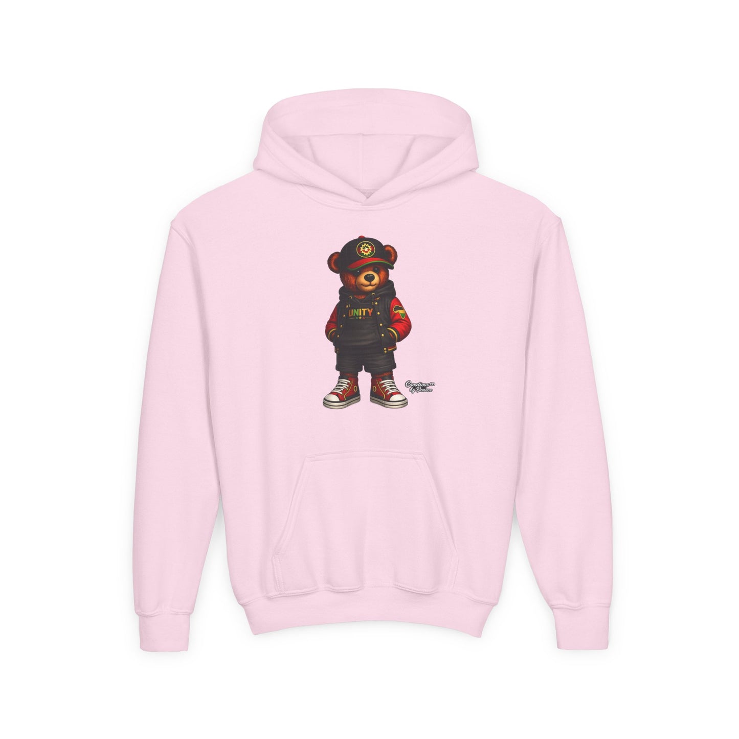 Youth Bear Hoodie — Streetwear Teddy Bear Graphic Pullover