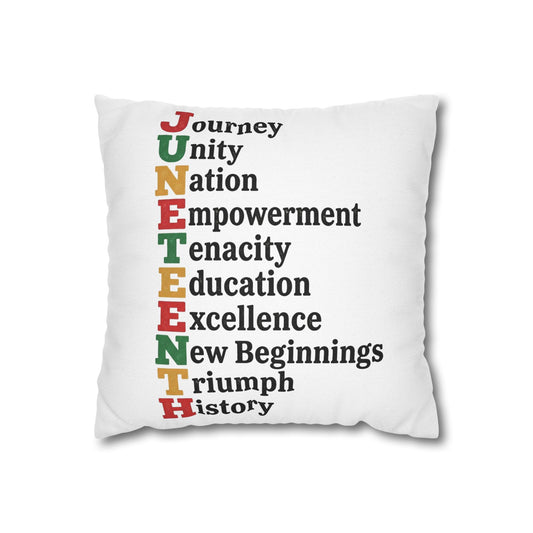 Juneteenth Inspirational Throw Pillow — Journey Unity Nation Empowerment Text Design
