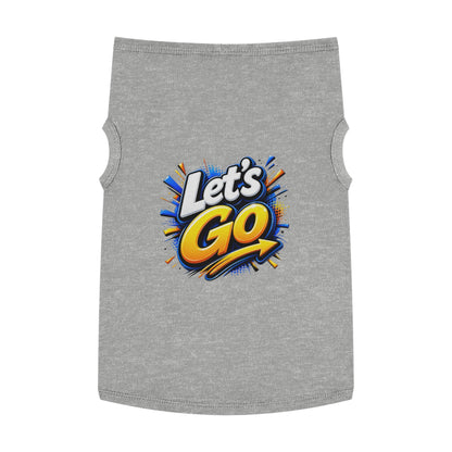 Pet Tank Top — "Let's Go" Graphic Dog Shirt, Energetic Sports Style for Active Dogs